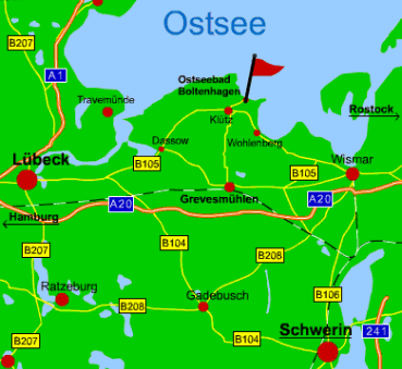 Karte der Mecklenburgischen Ostseekste