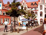 Caf am Marktplatz von Wismar